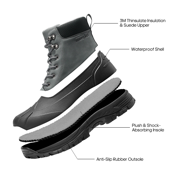 Men's Insulated Snow Winter Boots - GREY - 1